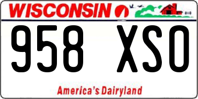 WI license plate 958XSO
