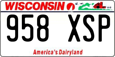 WI license plate 958XSP
