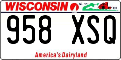 WI license plate 958XSQ