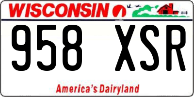 WI license plate 958XSR