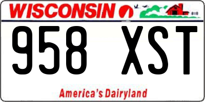 WI license plate 958XST