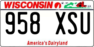 WI license plate 958XSU