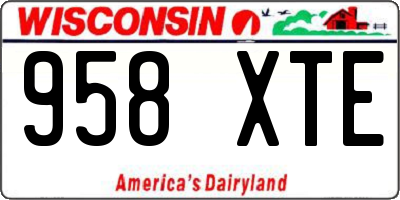 WI license plate 958XTE