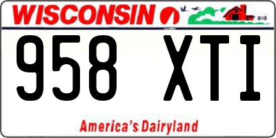 WI license plate 958XTI