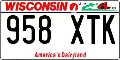 WI license plate 958XTK