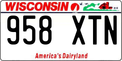 WI license plate 958XTN
