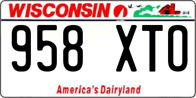 WI license plate 958XTO