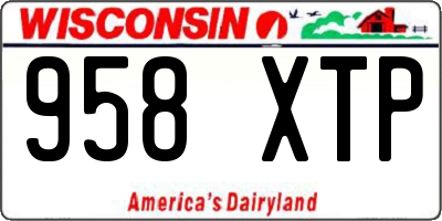 WI license plate 958XTP