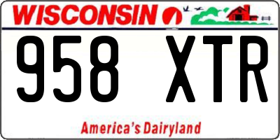 WI license plate 958XTR