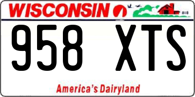 WI license plate 958XTS