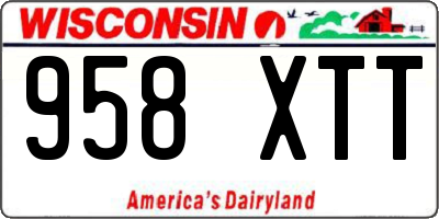 WI license plate 958XTT