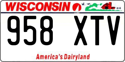 WI license plate 958XTV