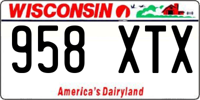 WI license plate 958XTX