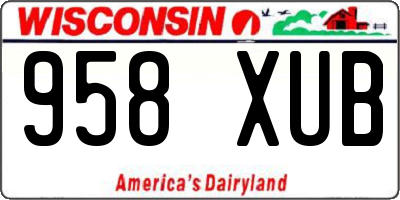 WI license plate 958XUB