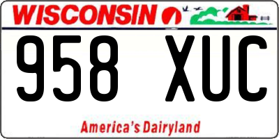 WI license plate 958XUC
