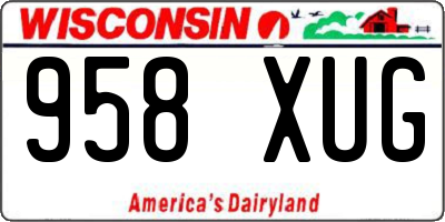 WI license plate 958XUG