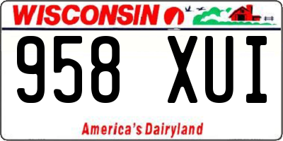 WI license plate 958XUI