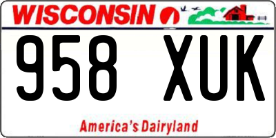 WI license plate 958XUK