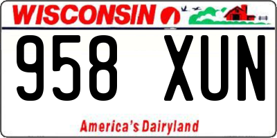 WI license plate 958XUN