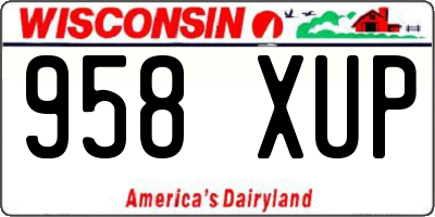 WI license plate 958XUP