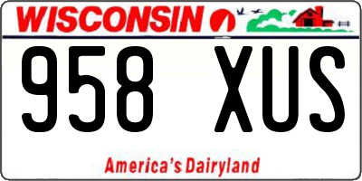 WI license plate 958XUS