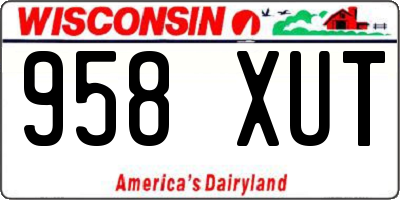 WI license plate 958XUT