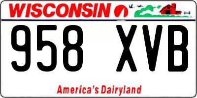WI license plate 958XVB
