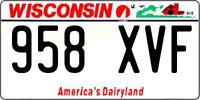 WI license plate 958XVF