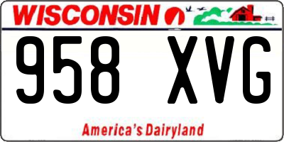 WI license plate 958XVG