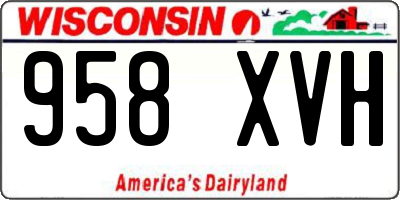 WI license plate 958XVH