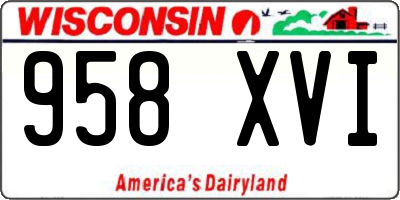 WI license plate 958XVI