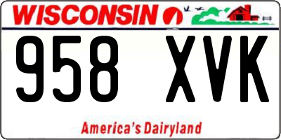 WI license plate 958XVK
