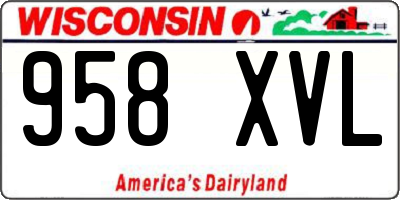 WI license plate 958XVL