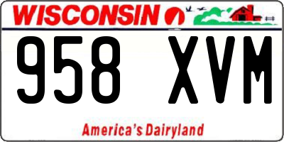 WI license plate 958XVM