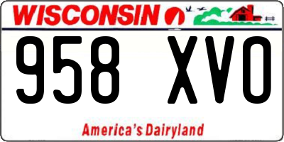 WI license plate 958XVO