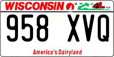 WI license plate 958XVQ