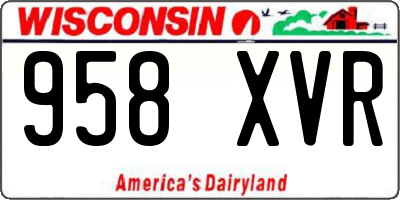 WI license plate 958XVR