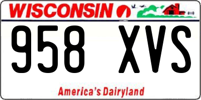 WI license plate 958XVS