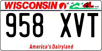 WI license plate 958XVT