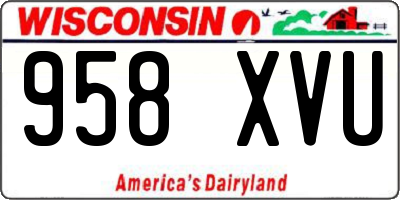WI license plate 958XVU