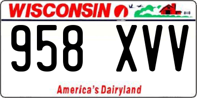 WI license plate 958XVV