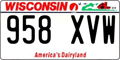 WI license plate 958XVW