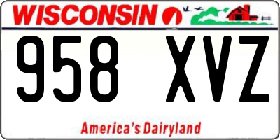 WI license plate 958XVZ