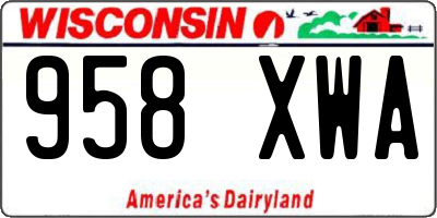 WI license plate 958XWA