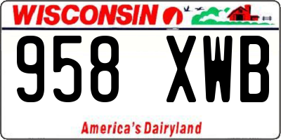 WI license plate 958XWB