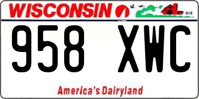 WI license plate 958XWC