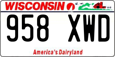 WI license plate 958XWD