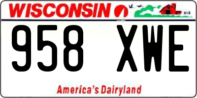 WI license plate 958XWE
