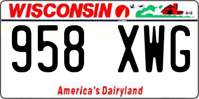 WI license plate 958XWG
