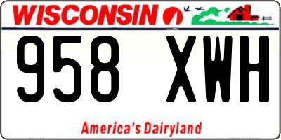 WI license plate 958XWH